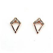 Fashion Hollow out Rhombic Gold Plated Stud Earrings (1 Pair)