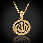 plaqué or 18k u7® strass mignon islamiques charmes pendentif allah Choker bijoux collier religieux musulman