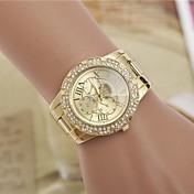 Women's Fashion Rhinestones Figure Steel Belt Quartz Wrist Watch