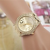 Women's Fashion Rhinestones Number 8 Steel Belt Quartz Wrist Watch(Assorted Colors)