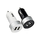 Dual-USB Car Cigarette Lighter Power Adapter for Smartphones and Tabs