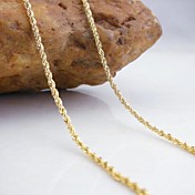 18K Gold Plated Twist Chain Copper Necklace 70cm