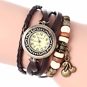 Women's Vintage Style Cherry Pendant Leather Band Quartz Analog Bracelet Watch (Assorted Colors)