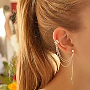 European Style Personality Leaves Metal Tassel Earrings