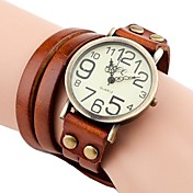 Women's Vintage Style Long Strap Leather Band Quartz Analog Bracelet Watch (Assorted Colors)