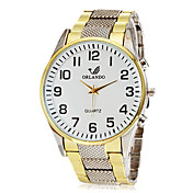 Montre en or alliage d'argent-bracelet à quartz de bande des hommes (couleurs assorties)