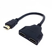 HDMI Male to Dual HDMI Female 1 to 2 Way Splitter Cable Adapter for HDTV