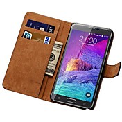 cuir véritable étui portefeuille pour Samsung Galaxy Note 4 n9100