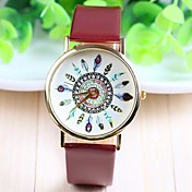 Montre style de la mode PU bande de quartz de poignet analogique des femmes (couleurs assorties)