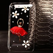 DIY Red Skirt with Rhinestones Pattern Plastic Hard Case for iPhone 3G/3GS