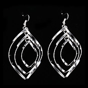 Fashionable Multilayer Button-shaped Sterling Silver Earring