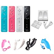 2 x Battery & Dual Charger Station Dock + 2 in 1 Motion Plus Remote Controller and Nunchuk Controller for Nintendo Wii