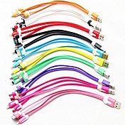 3-in-1 USB to 8Pin/30Pin/MicroUSB/Data Sync/Charger Noodle Cable for Samsung and Other Phones(Assorted Color)