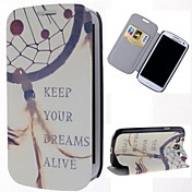 garder le modèle de capteur de rêves cuir PU cas complète du corps avec support et fente pour carte pour les i9300 Samsung Galaxy S