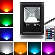 Black Waterproof 10W 800LM RGB Light Remote Controlled LED Flood Lamp (85V-265V)