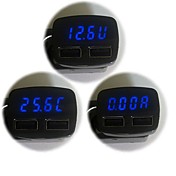 5V/3.1A Dual USB Car Charger Display Voltage,Temperature and Current