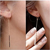 European Fash Simple Alloy Drop Earrings(Gold) (1 Pair)