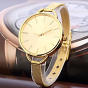 occasionnel or de style bande en acier inoxydable montre-bracelet à quartz analogique des femmes