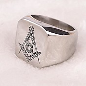 Z&X®  Punk Style Freemasonry Titanium Steel Men's Statement Ring