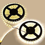 Waterproof 144W  600-5050 SMD LED 3300K 8400-Lumen Warm  White Light Decoration Strip Lights(10M-Length/DC 12)