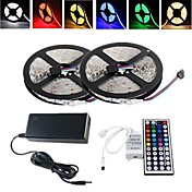 Waterproof 10M 150X5050 SMD RGB LED Strip Light and 44Key Remote Controller and 6A EU Power Supply (AC110-240V)