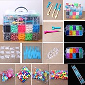 style métier arc Loom plaisir 3 couches prévues (15 000 bandes, clips 12pkg, 2 métiers à tisser, 4 crochets, 1pkg pendentif + 3pkg perles + 1pkg