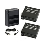 defery-de 1160mah récent AHDBT-401 batterie + chargeur USB double pour GoPro Hero 4 gopro4 caméra HD