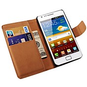 Genuine Leather Wallet Case for Samsung Galaxy S2 i9100