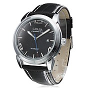 CJIABA Men's Stylish Automatic Mechanical Leather Band Wrist Watch