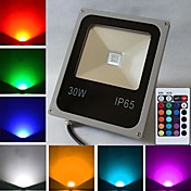 Gray Waterproof 30W 2400LM RGB Light Remote Controlled LED Flood Lamp (85V-265V)