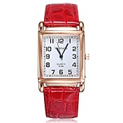 Women's Rectangle Dial Dress Quartz Watches PU Leather Strap Leisure Wristwatches (Assorted Colors)