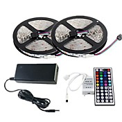 Waterproof 10M 300X3528 SMD RGB LED Strip Light and 44Key Remote Controller and 6A EU Power Supply (AC110-240V)