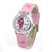 Children's Fashion Crystal Crown Case PU Band Quartz Wrist Watch