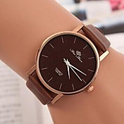 Women's Round Dial Leather Band Quartz Fashion Watch(Assorted Colors)