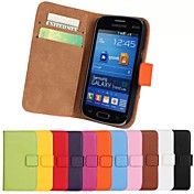 Genuine Leather Full Body Case with Stand and Card Slot for Samsung Galaxy Trend Life S7390 S7392 (Assorted Colors)
