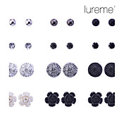 lureme®12 paires par set fleurs boucles d'oreille
