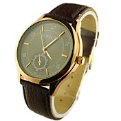 cadran rond PU bande de montre-bracelet à quartz analogique des hommes