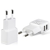 EU Plug Dual USB Power Adapter Wall Charger for iPad, iPhone & Samsung