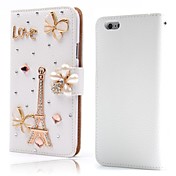 4.7inch litchi eiffel de diamant tour flip pu étui en cuir de style portefeuille avec support pour Apple iPhone 6