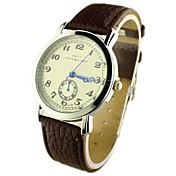 cadran rond PU bande de montre-bracelet à quartz analogique des hommes