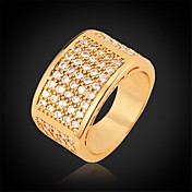 u7® luxe brille or 18k chunky aaa + cz pierre anneau de bande de zircone plaqué