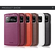 cas ggmm® fenêtre s4 couverture en cuir véritable de protection avec fenêtre auto-sommeil pendant (couleurs assorties) Samsung Galaxy S