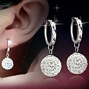 925 Sterling Silver Diamond Stud Earrings Shambhala with Princess Ball Stud Earrings