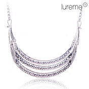 Lureme Vintage Alloy Three-row Crescent Pattern Necklace(Assorted Colors)