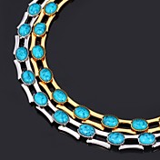 U7® Turquoise Stone Necklace Chain 18K Real Gold Platinum Plated 