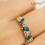 Lureme®Vintage Alloy Enamel Crystals Ring