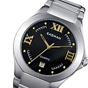 cadran en saphir de forme ronde en acier inoxydable pleine japon fonctions de calendrier de mouvement montre-bracelet d'hommes easman