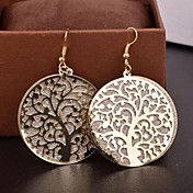 European and American Hollow Out Life Tree Scrub Drop Earrings(Assorted Colord)