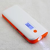 10000mAh LCD Power Bank for iPhone6/6plus/5/5s and other Mobile Devices (White+Orange)