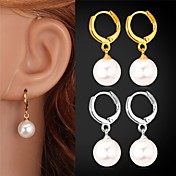 U7®Pearl Drop Earrings 18K Gold Platinum Plated White Pearl Water Drop for Women